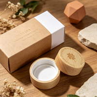 Pot cosmétique en bois personnalisé de 10 ml avec couvercle intérieur en plastique et bouchon à vis pour crème visage, emballage de soins de la peau, vente en gros OEM