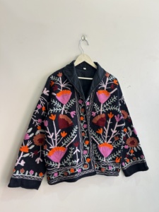 Chaqueta Bordada de Algodón TNT para Mujer, Abrigo Bohemio Tradicional Hecho a Mano - Product Image 3