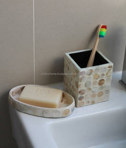 Juego de Baño de Tres Piezas, Hecho a Mano en India, de Madera Ecológica, Estilo Clásico, para Hogar, Hotel, Restaurante, de Lujo - Product Image 3