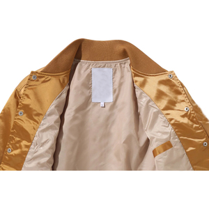 Veste universitaire en satin respirant de qualité supérieure avec patchs brodés de baseball réversibles, vente en gros de vestes universitaires en satin style Letterman - Product Image 2