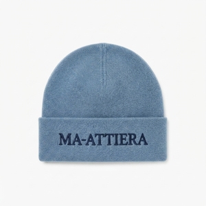 Gorro de Punto Acanalado Azul Claro con Puño, Gorro Cálido de Invierno con Logotipo Bordado Personalizado - Product Image 1