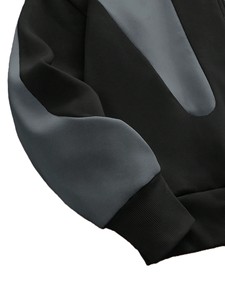 Sudadera con capucha de algodón y forro polar para hombre, diseño en contraste, estilo oversize, streetwear, proveedor de producción a granel de sudaderas con capucha para hombre con corte y costura. - Product Image 5