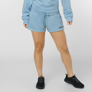 Shorts Casuales para Mujer, Color Azul Claro, Cintura Media Elástica, Tejido de Algodón y Felpa, Transpirables, Corte Regular, Logotipo Wild Heart en la Pierna Derecha - Product Image 3