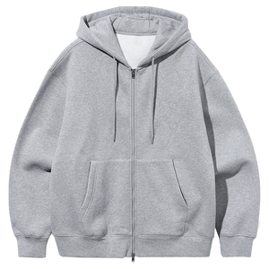 Heavyweight Zip up Hoodies for <b>Mens</b> Two Way Zipper Oversized Blank Plain Hoodies Custom Embroidery Hoodie Zip up Custom hoodies. - Product Image 1