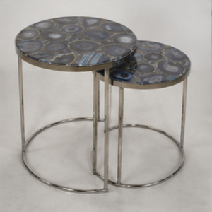 Modern Round <b>Marble</b> Top <b>Nesting</b> Side <b>Tables</b> with Metal Frame Living Room Furniture Decorative Accent <b>Table</b> - Product Image 6