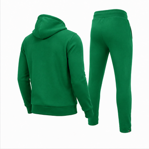 Ensemble de survêtement premium vert zippé avec pantalon de jogging en molleton, deux pièces, tenue de sport assortie, streetwear décontracté, personnalisable - Product Image 3