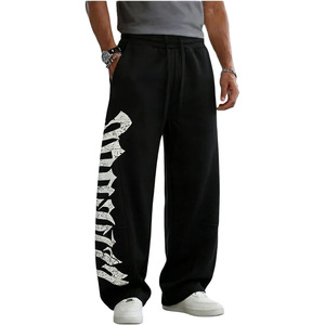 Pantalones Deportivos Anchos para Hombre, Estilo Casual con Estampado Gráfico, Pantalones Joggers con Cordón y Bolsillos - Product Image 1