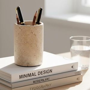 Premium <b>Travertine</b> Marble Pen Holder New Design Travertive Pen Holders - Product Image 5