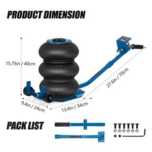 Gato neumático de triple bolsa de 3 toneladas/6600 lb, elevación rápida de 15.75 pulgadas, 3 5S para coches - Product Image 3
