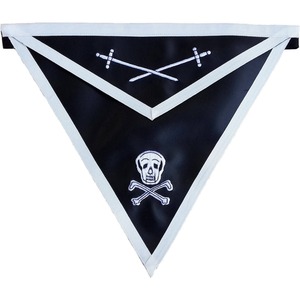 Knights Templar Apron <b>Silver</b> Bullion Embroidery Masonic Regalia Ceremonial Freemason Commandery Apron - Product Image 1
