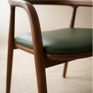 Silla de comedor de madera de alta calidad, estilo simple, para interiores de hotel, color marrón y verde azulado, con asiento acolchado, a precio de mayorista. - Product Image 3
