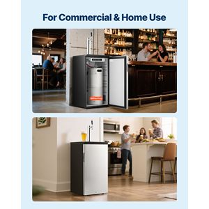 Dispenser Commerciale per Birra alla Spina - Kegerator a Singolo Rubinetto con Ripiani Refrigerati (Contiene 1 Fusto da 1/6 con 2,5 libbre di CO2) - Product Image 6