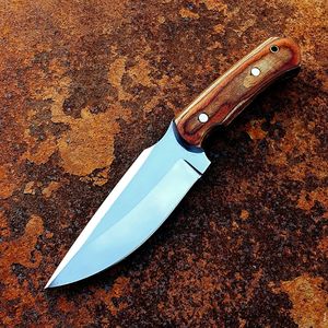 Cuchillo de caza de hoja fija con punta caída y mango de madera, hecho a mano, para exteriores, proveedor mayorista - Product Image 4