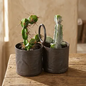 Vase à fleurs suspendu en fer rustique, pot décoratif, porte-bouteille, jardinière pour cuisine, salon, chambre, jardin, ferme - Product Image 6