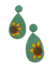 Pendientes Colgantes de Abeja Hechos a Mano con Lentejuelas y Cuentas, Diseño Animal, Aplique Cosido, Bordado con Pedrería - Product Image 1