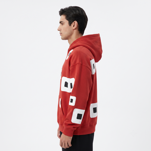 Wholesale Heavyweight <b>500</b> <b>Gsm</b> Cotton Fleece Pullover <b>Hoodie</b> Custom Logo Puff Printed Anti-Pilling Drop Shoulder Streetwear - Product Image 2