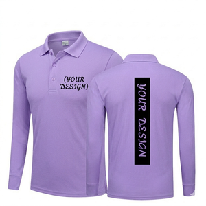 เสื้อกอล์ฟผู้ชายไซส์ใหญ่พิเศษ พิมพ์ลายลาเวนเดอร์ แขนยาว สวมใส่สบาย ระบายอากาศได้ดี คุณภาพสูง ผ้าฝ้าย 100% น้ำหนัก 260 กรัม - Product Image 1
