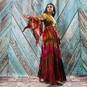 Traditionnel Tie Dye Motif Kimono Veste Bohème Festival Surdimensionné Veste Dentelle Garniture Femmes Kimono Longue Kimono Robe - Product Image 6