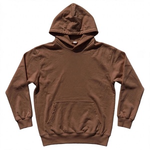 Heavyweight Brown Hoodie Streetwear Plain Oversized Pullover Vintage Fleece <b>Sweatshirt</b> Men Winter Fashion Drop Shoulder Custom - Product Image 1