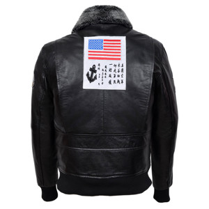 Custom <b>Smart</b> Range Leather 100% Genuine Black Vintage Cowhide Leather <b>Mens</b> Aviator <b>Jacket</b> Topp Gunn Style Autumn/Winter - Product Image 3