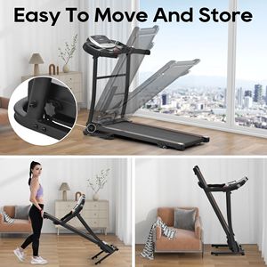 Electric Folding Treadmill 2.5HP Motor & 300LBS Capacity 3 Level Incline & 12 P Speed <b>Walking</b> & Jogging <b>Machine</b> - Product Image 6
