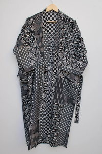 Bata Kimono con Estampado de Dibujos Animados para Mujer, 100% Algodón, Camisón de Verano Hecho a Mano, ODM, Cuello en V, Cintura Elástica, Largo Completo/Hasta la Rodilla, Suave y Transpirable - Product Image 4