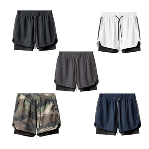 Double Layer Shorts Quick Dry Fitness Shorts Top Selling Double Layer Shorts Men <b>Athletic</b> Shorts Sportswear Supplier - Product Image 3