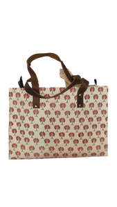 Sacs en toile imprimés à motifs floraux pour le travail, les courses et l'usage quotidien avec poignées en cuir, sacs fourre-tout en coton imprimé de qualité supérieure - Product Image 4