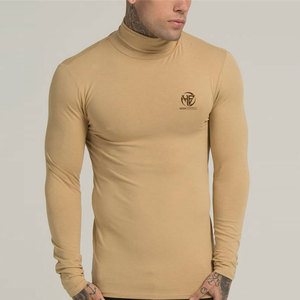 Everyday Fashion High Collar Long Sleeve Knit Top with Flexible Fabric for <b>Men</b> <b>Turtle</b> <b>Neck</b> Shirt - Product Image 1