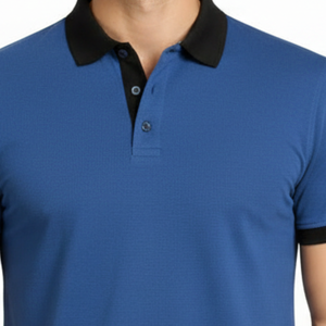 Polo homme bleu royal best-seller, col contrastant noir, coupe slim, manches courtes, décontracté, pour le golf - Product Image 3