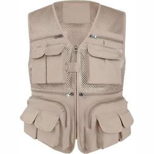 Chaleco de Trabajo de Malla Azul con Múltiples Bolsillos, Chaleco Utilitario Transpirable Unisex de Poliéster para Actividades al Aire Libre - Product Image 5