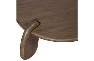 Table basse ronde en bois de manguier massif, design contemporain français, table de salon - Product Image 4
