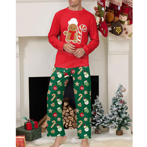 FIT FRONT INDUSTRIES <b>Men's</b> Christmas <b>Pajama</b> <b>Set</b> Long Sleeve Top Green Striped 100% Cotton Casual Homewear Sleepwear - Product Image 5