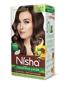 Tinte Profesional para el Cabello a Base de Hierbas, Sin Amoníaco, Color Castaño Oscuro, 60g + 60ml, Larga Duración, Grado Cosmético Permanente para Mujeres - Product Image 1
