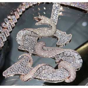 Pendentif personnalisé 3D avec nom, chaîne cubaine en moissanite VVS, bijoux hip-hop glacés, cadeau de luxe plaqué rhodium pour homme - Product Image 5