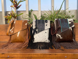 Nouveaux cheveux occidentaux sur botte en cuir véritable point frange sac à bandoulière pour les femmes dissimulé transporter point à la main en cuir de vachette sac à main - Product Image 4