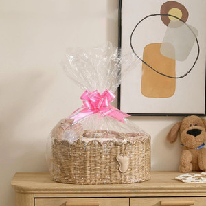 Natural Rattan <b>Storage</b> <b>Baskets</b> With Handles For Baby Diaper Caddy Cute Decorative Organizer Bin Ideal For Kids Room Styling - Product Image 4