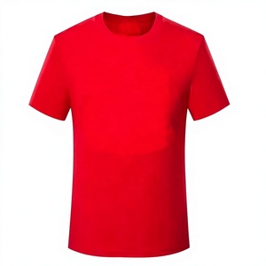 T-shirt décontracté pour homme, manches courtes, col rond, coupe classique, couleur unie, tissu tricoté - Product Image 1