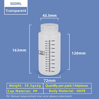 Botella de Boca Ancha de HDPE de 8oz/16oz con Escala Graduada y Tapa de PP, Recipiente para Muestras Químicas para Uso en Laboratorio, Suministro de Fábrica