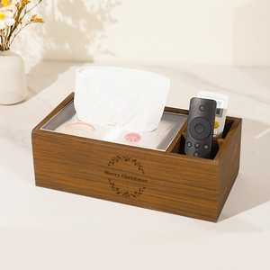 Home <b>storage</b> integrated tissue box wooden walnut wood grain living room coffee <b>table</b> multifunctional - Product Image 4