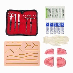 Complete Surgical Suture <b>Practice</b> Kit Stainless Steel Scissors Forceps Minor Surgery Training Curved Suture <b>Pad</b> Manual Power - Product Image 5
