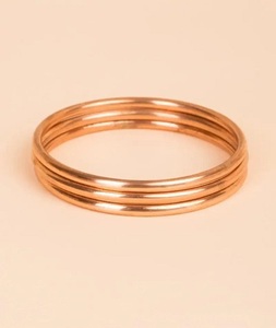 Brazalete Moderno Personalizado de Latón Martillado Redondo para Mujer, Ancho, en Color Cobre, Oro y Plata Envejecidos - Product Image 5