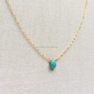 Collar con cuentas de Gema turquesa, Plata de Ley 925 - Product Image 1