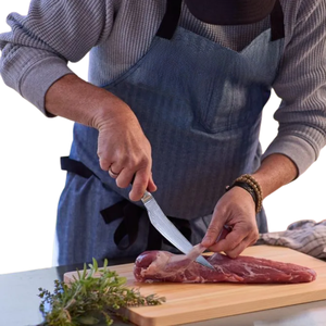 Couteau à désosser et à fileter de 6 pouces en acier Damas, lame incurvée, couteau de cuisine pour la découpe de la viande et du poisson, avec manche ergonomique noir pour chef - Product Image 6