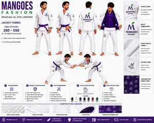 Uniforme de Jiu-Jitsu personnalisable professionnel avec appliques, coutures renforcées, résistant aux déchirures, tissu en coton 350g, léger et respirant - Product Image 6