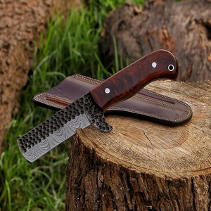 Couteau à Découper à Lame Fixe en Acier Damas Fait Main, Pointe Droite, Bord Droit, Manche en Bois, pour Camping en Plein Air, OEM - Product Image 3
