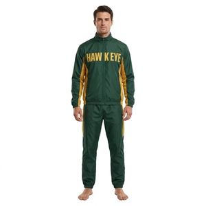 Ensemble veste coupe-vent en nylon zippée et survêtement pour homme, marque privée - Product Image 6