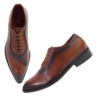 Nouvelles chaussures décontractées en cuir imprimé à lacets pour hommes |   Chaussures de style professionnel à semelle souple antidérapante résistantes à l'usure à bout pointu