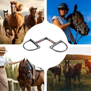 Horse Snaffle Bit D Ring Mouth Bit <b>Roller</b> With Copper Single <b>Joint</b> Horse Bit D-Ring Snaffle Bits For Equestrian Supplies - Product Image 4