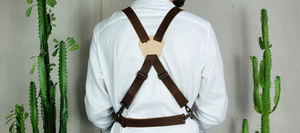 Delantal de Trabajo Resistente de Lona y Cuero con Cremallera, Ajustable, con Tirantes Cruzados, para Chef, Barbacoa, Barista, Barbero, Carpintero, Herramientas y Equipo - Product Image 5